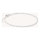 Bracelet charm design Figaro en argent 925 recyclé avec maillons ovales et chaînette d'extension.