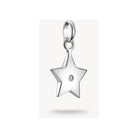 Pendentif charm en forme d'étoile en argent recyclé avec zircon blanc, symbole de lumière et espoir.
