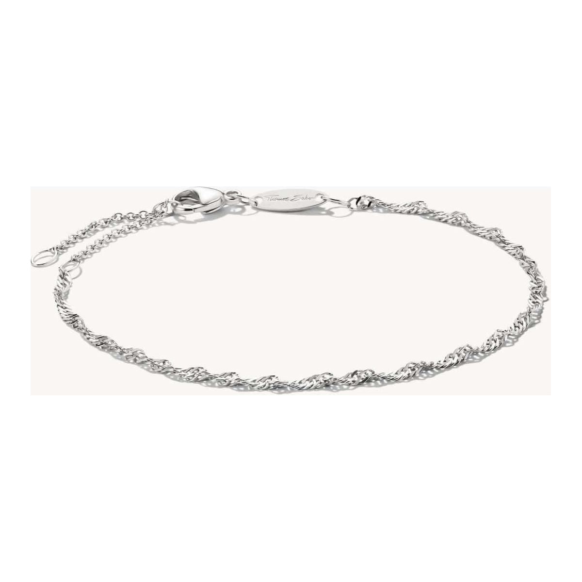 BRACELET CHARM DESIGN SINGAPOUR en argent 925 recyclé avec filigrane en spirale, ajustable pour un style unique.