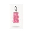 Pendentif charm ours en cristal rose, argent recyclé, inspiré des Goldbears HARIBO, bijou élégant et personnalisable.