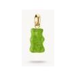 Pendentif charm Ours d'Or en cristal vert avec fermoir doré, inspiré des Goldbears HARIBO.