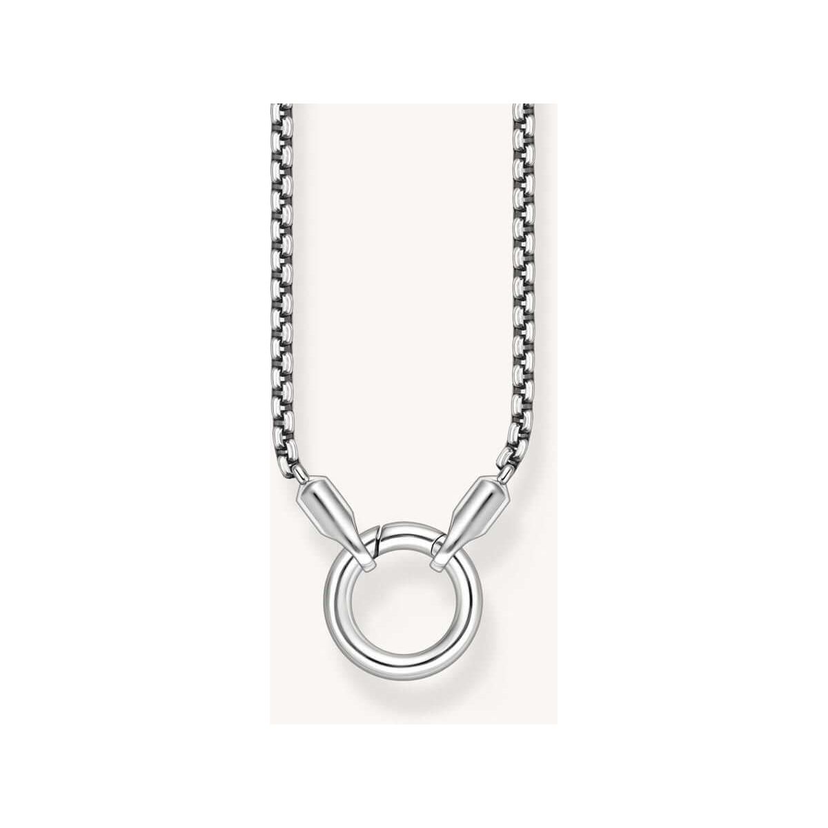 Collier vénitien 2,7 mm en argent noirci avec fermoir rond, 60 cm, élégant et minimaliste.