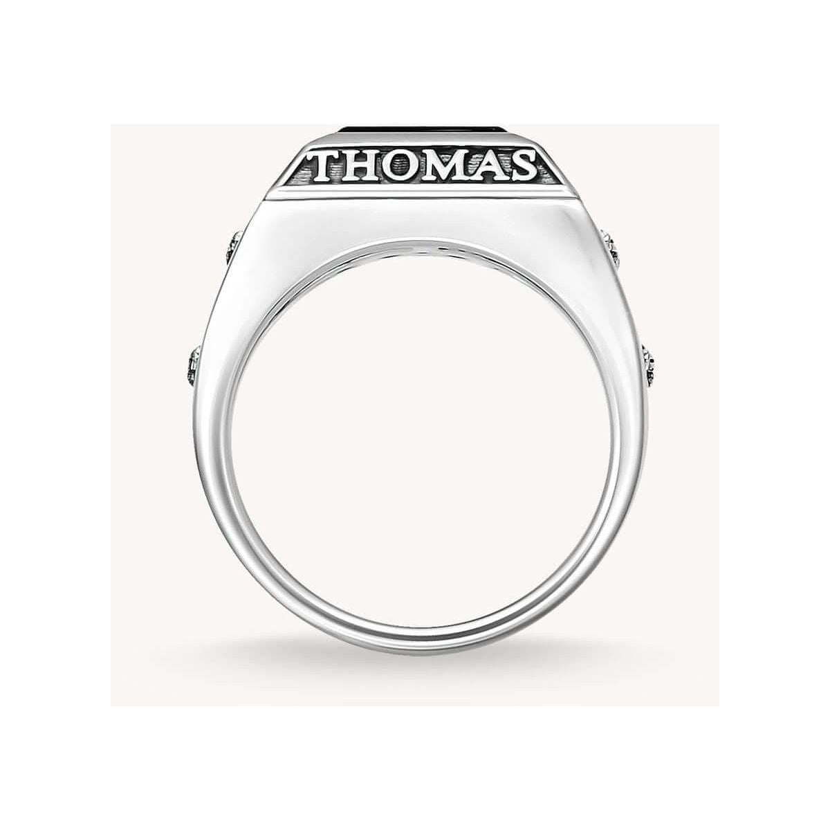 Bague collège ring by THOMAS SABO featuring a sleek silver design with engraved logo and classic aesthetic.