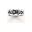Bague ruban love knot en argent 925 recyclé avec design noir et argenté, ornée d'oxydes, collection THOMAS SABO.
