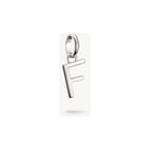 Pendentif charm lettre F en argent 925 recyclé, design rectiligne pour personnaliser vos bijoux.
