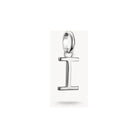 Pendentif charm lettre en argent 925 recyclé, design rectiligne, idéal pour personnaliser vos bijoux.