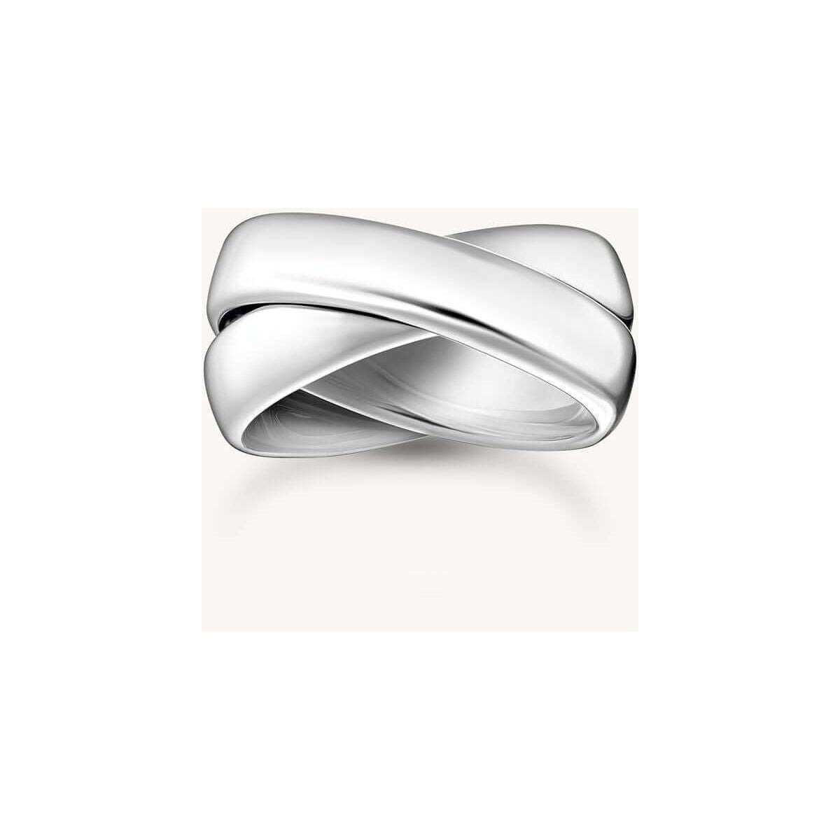 Bagues duo large argent en argent recyclé, design élégant et entrelacé, taille ajustable, bijou intemporel.