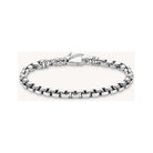 Bracelet Box Chain Argent en argent recyclé avec grand mousqueton, design élégant et engagé pour un look sophistiqué.