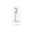 Pendentif charm en argent 925 en forme de lettre L, design rectiligne, idéal pour personnaliser vos bijoux.