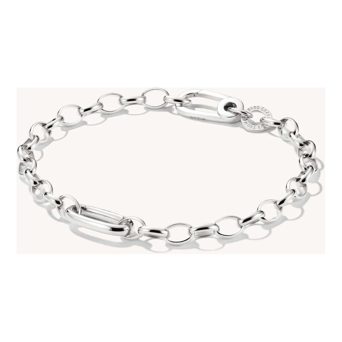 Bracelet charm en argent recyclé avec maillons et Connect Link, parfait pour personnaliser avec des pendentifs.