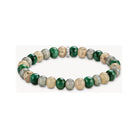Bracelet en pierres ovales de 9 mm en labradorite, jade et jaspe, élégant bijou en perles stretch.
