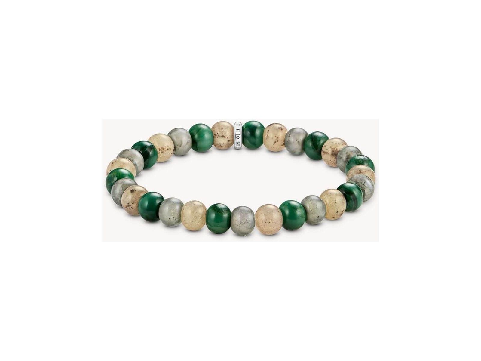 Bracelet en pierres ovales de 9 mm en labradorite, jade et jaspe, élégant bijou en perles stretch.