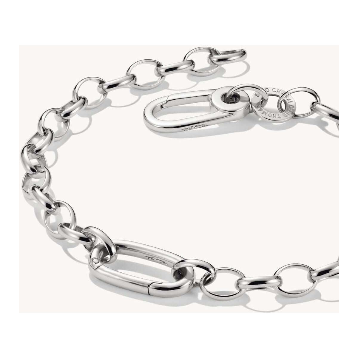 Bracelet charm en argent recyclé avec maillons et fermoir mousqueton, élégant et durable pour personnaliser votre style.