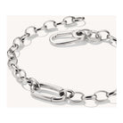 Bracelet charm en argent recyclé avec maillons et fermoir mousqueton, élégant et durable pour personnaliser votre style.