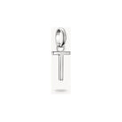 Pendentif charm lettre en argent 925 recyclé, design rectiligne, idéal pour personnaliser vos bijoux.