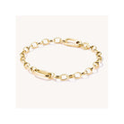 Bracelet charm en argent recyclé, plaqué or 18 carats, design maillons pour charms, avec fermoir mousqueton.