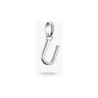 Pendentif charm en argent 925 recyclé en forme de lettre U, parfait pour personnaliser vos bijoux.