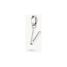 Pendentif charm lettre V en argent 925 recyclé, design rectiligne pour personnaliser vos bijoux.