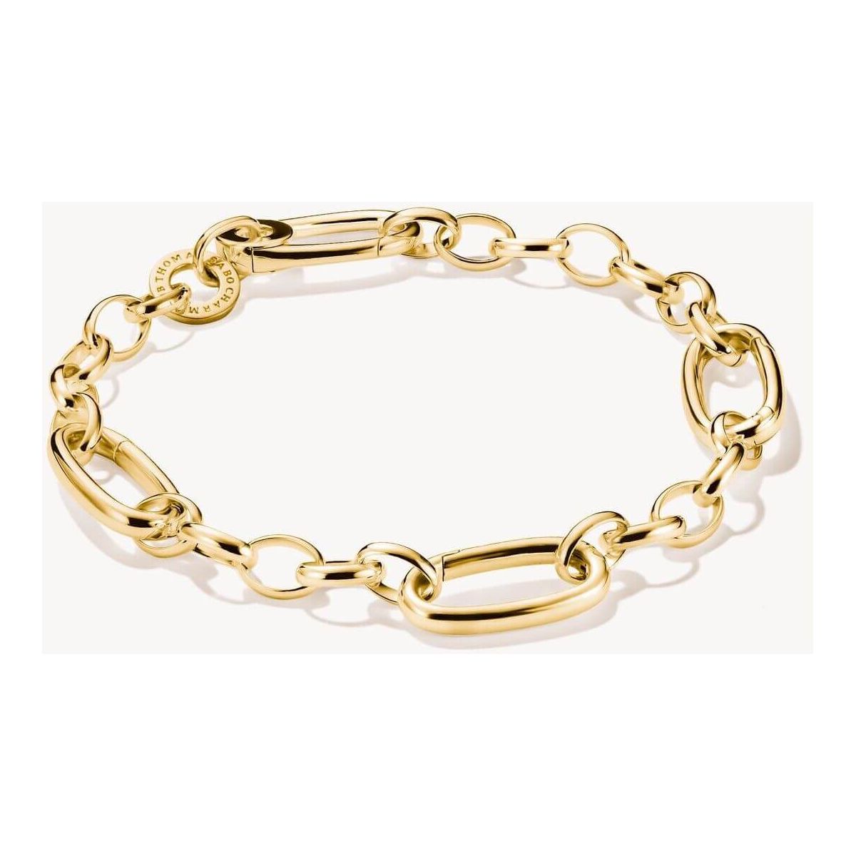 Bracelet charm en plaqué or avec trois Connect Links, design élégant et durable en argent 925 recyclé.