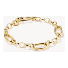 Bracelet charm en plaqué or avec trois Connect Links, design élégant et durable en argent 925 recyclé.