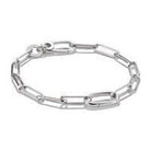 Bracelet en argent 925 avec design paperclip et Connect Link, moderne et élégant.