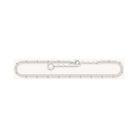 Chaîne de cheville double en argent sterling 925 avec maille jaseron et maillons forçat, ajustable de 22 à 27 cm.