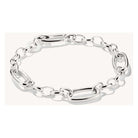 Bracelet charm en argent 925 avec trois Connect Links, design élégant et sophistiqué avec maillons ovales.