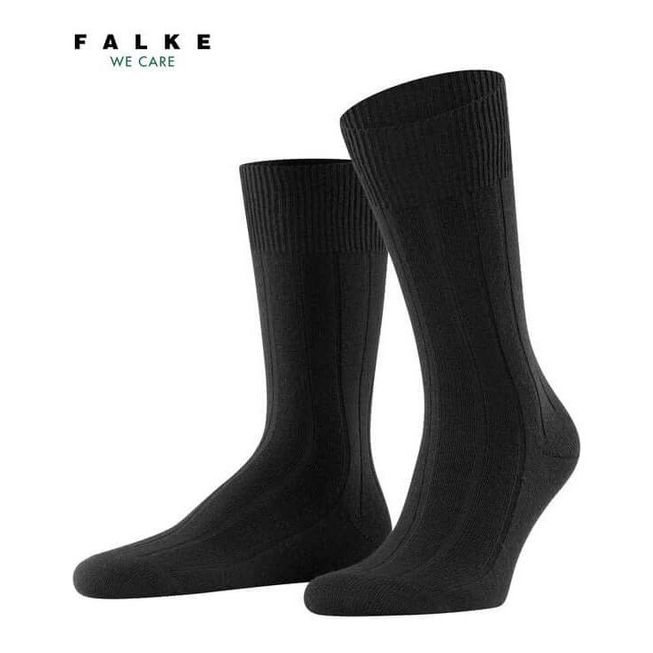 Chaussettes noires Falke, coupe confortable et élégante, parfaites pour un style décontracté ou professionnel.