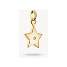 Pendentif charm étoile en or plaqué, avec zircon blanc au centre, symbole d'élégance et de guidance.