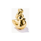 Charm pendentif en forme de canard en plaqué or, idéal pour personnaliser bijoux comme bracelets ou colliers.