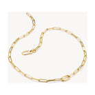Collier Charm Paperclip en or plaqué avec maillons délicats et fermoir mousqueton.