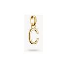 Pendentif charm lettre C en argent 925 plaqué or, élégant et personnalisable pour chaînes et bracelets.