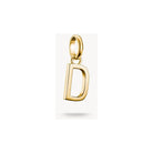 Pendentif charm lettre D en plaqué or, élégant et personnalisé pour bracelets ou chaînes.