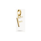 Pendentif charm lettre F en plaqué or, élégant et personnalisable, parfait pour un bijou unique.