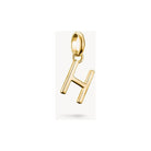 Pendentif charm lettre H en plaqué or 18k, élégant et personnalisé pour bijoux uniques.