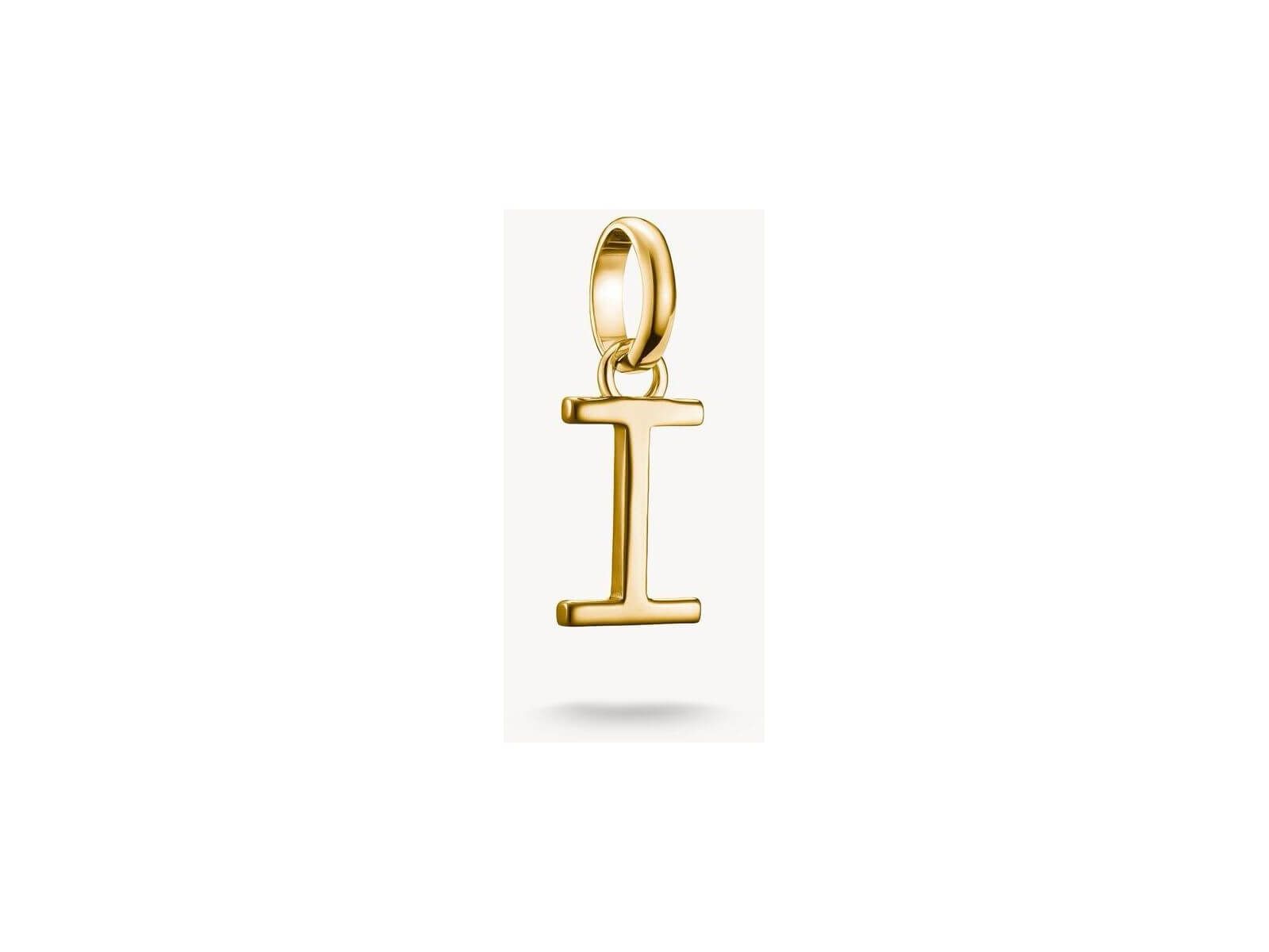 Pendentif charm lettre I en or 18k, élégant et personnel, parfait pour bijoux sur mesure.