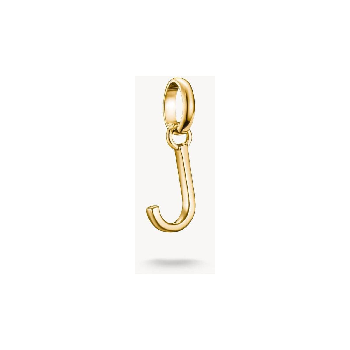 Pendentif charm lettre J en plaqué or, élégant et unique, parfait pour personnaliser vos bijoux.