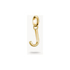 Pendentif charm lettre J en plaqué or, élégant et unique, parfait pour personnaliser vos bijoux.