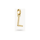 Pendentif charm en plaqué or 18k en forme de lettre L, élégant et personnalisé pour bijoux sur mesure.