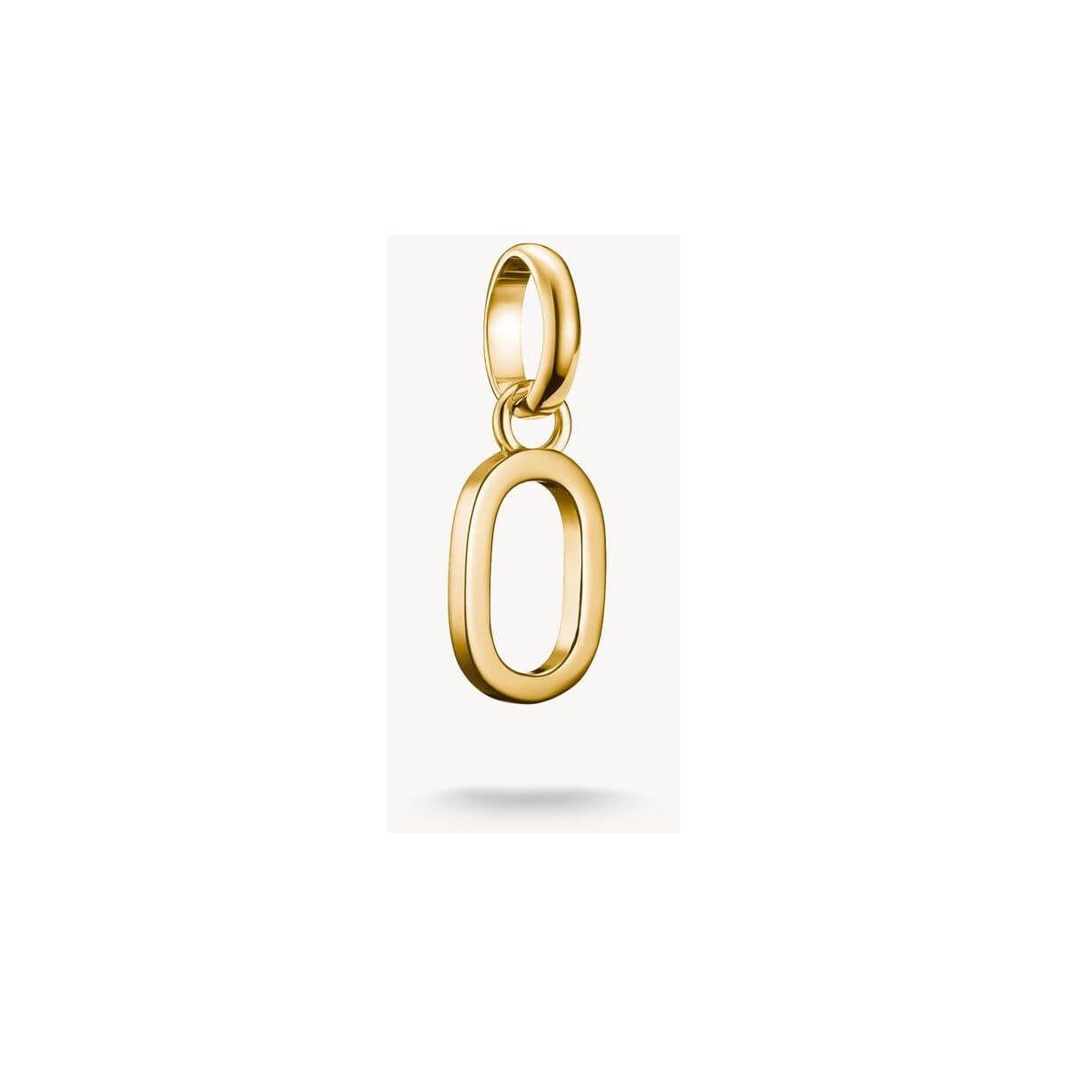 Charm pendentif en plaqué or en forme de lettre O, accessoire élégant pour bijoux personnalisés.