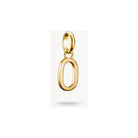Charm pendentif en plaqué or en forme de lettre O, accessoire élégant pour bijoux personnalisés.