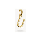 Pendentif charm lettre A en or plaqué, design élégant et personnalisable pour bijoux uniques.