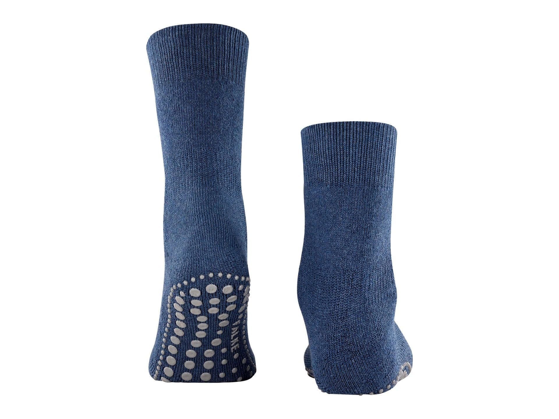Chaussettes Homepads FALKE en bleu, dotées de picots en silicone pour une adhérence optimale à la maison.