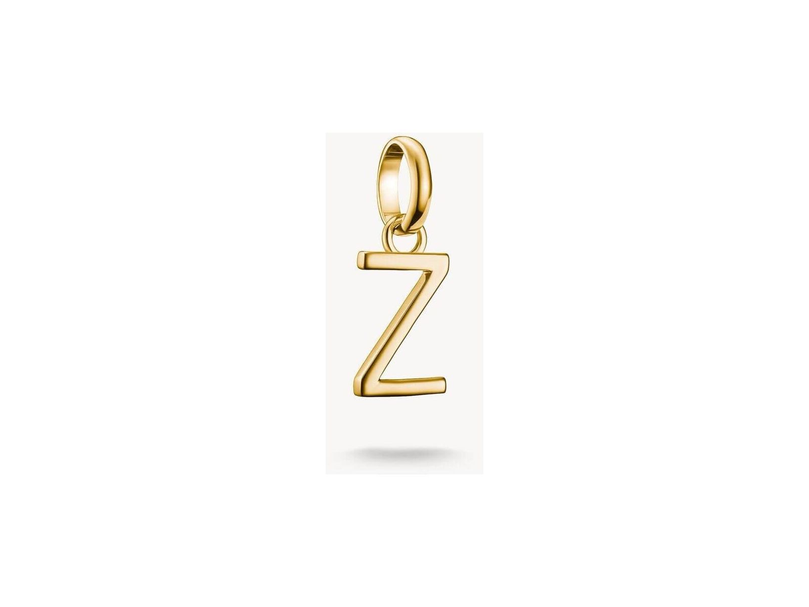 Pendentif charm lettre Z en plaqué or 18k, élégant et personnalisable, idéal pour bijoux sur mesure.