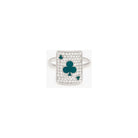 Bague Pinkie Lucky Harmonie en or 18cts, ornée de diamants et motif trèfle, symbole de chance.