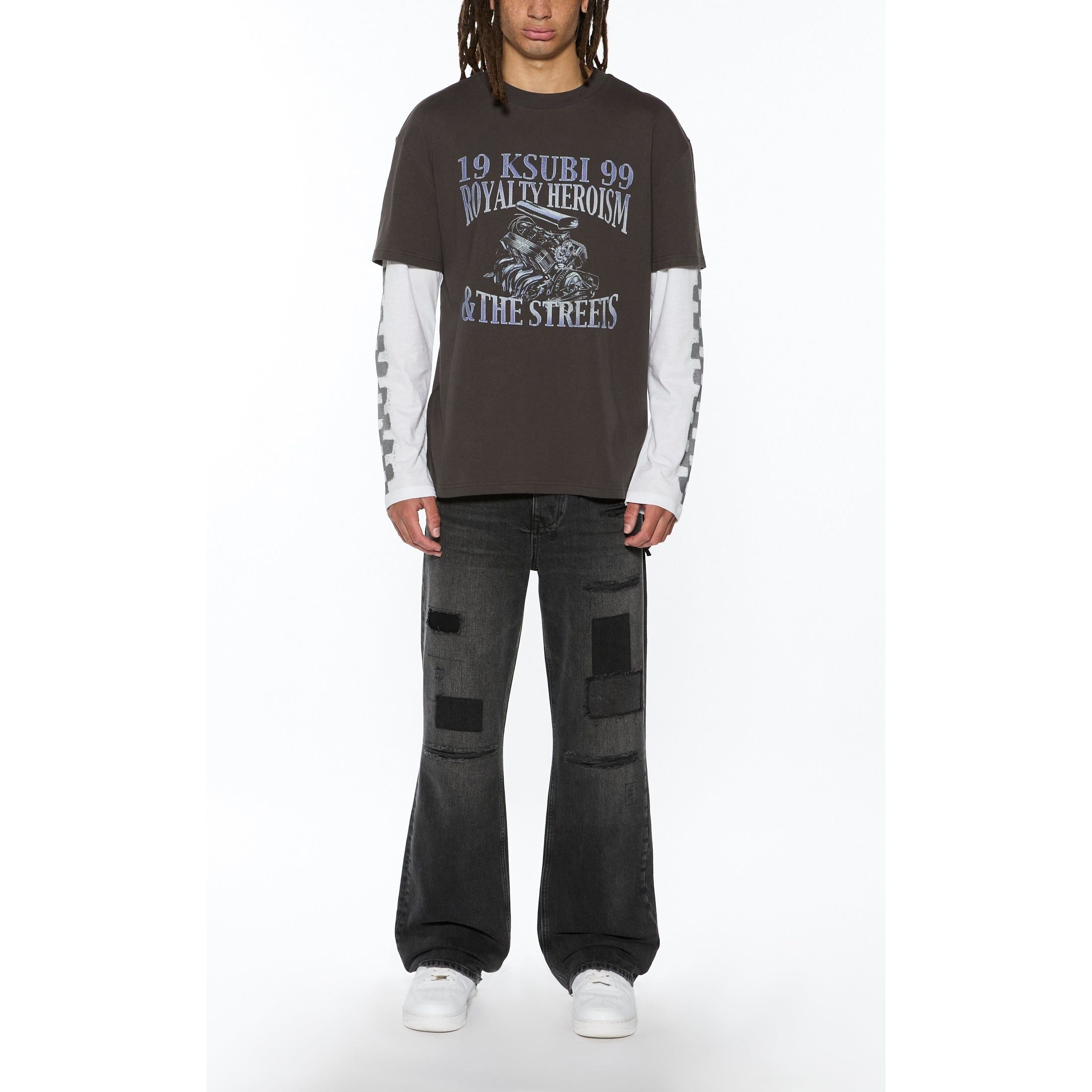 engine ls layer tee faded black