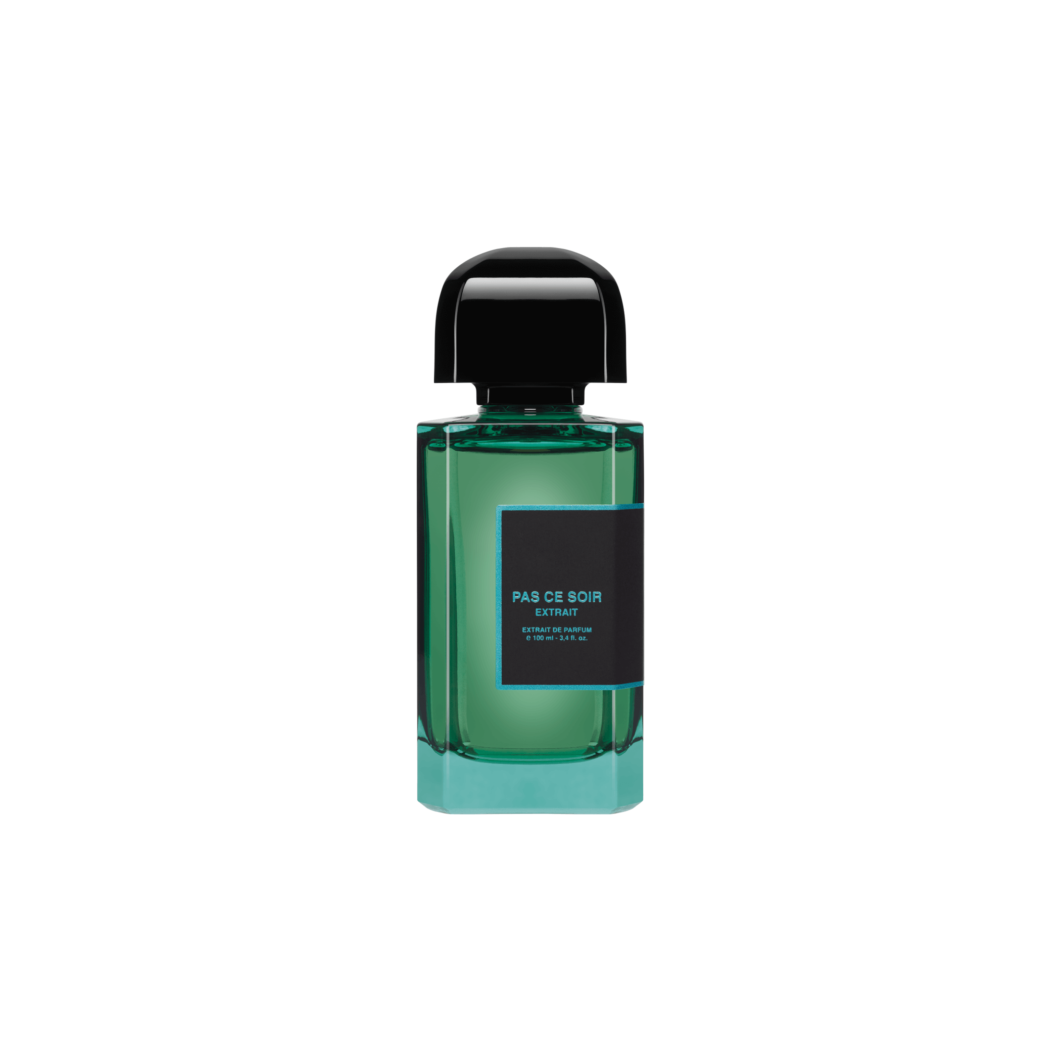Pas Ce Soir Extrait perfume bottle, evoking sensuality and mystery with a blend of cacao, spices, and fruit notes.