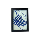 Framed photo 13x19 cm featuring a blue and white striped swimsuit design, handcrafted with crystals.
