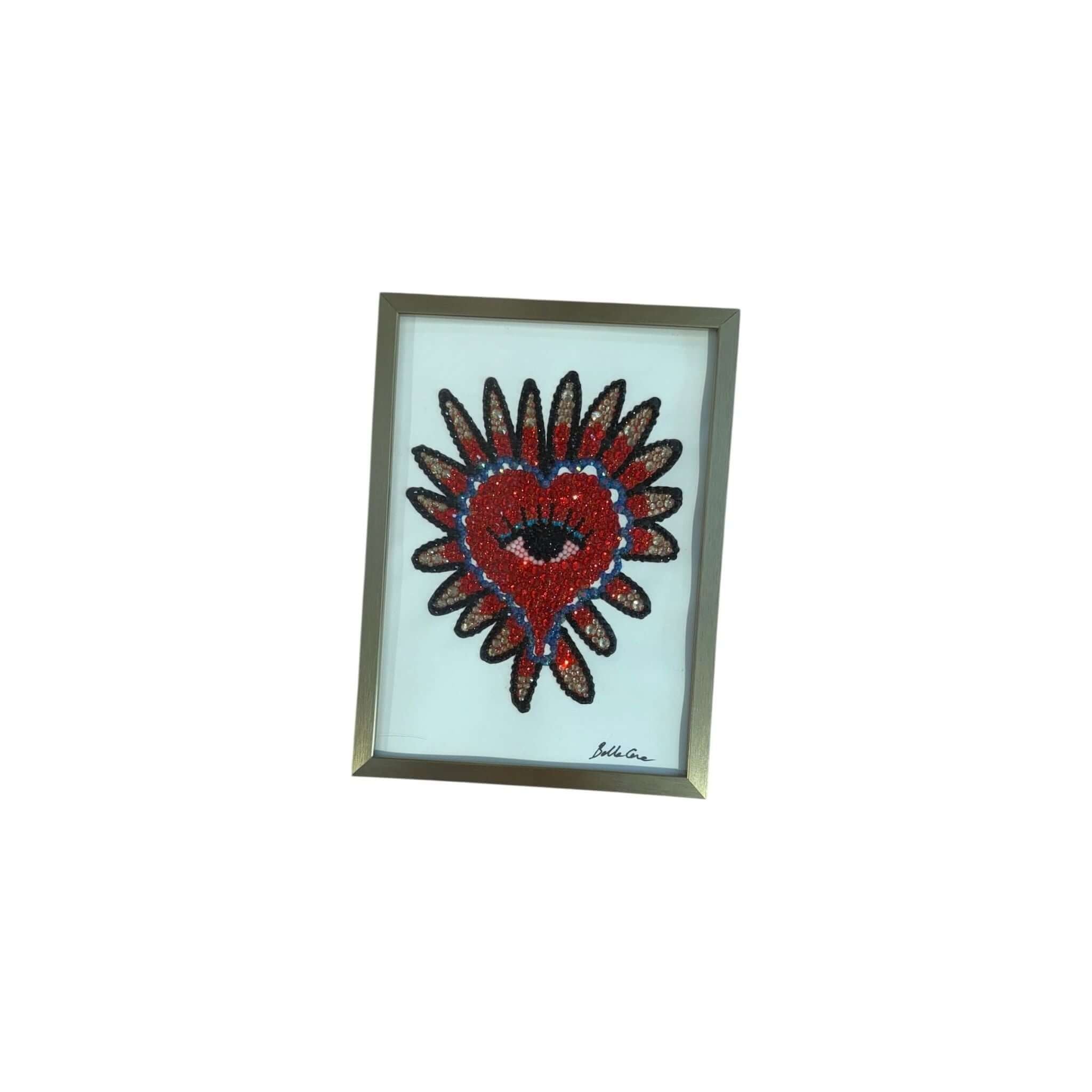 Photo encadrée 13x19 cm avec cristaux, œuvre d'art unique prête à accrocher pour sublimer votre intérieur.