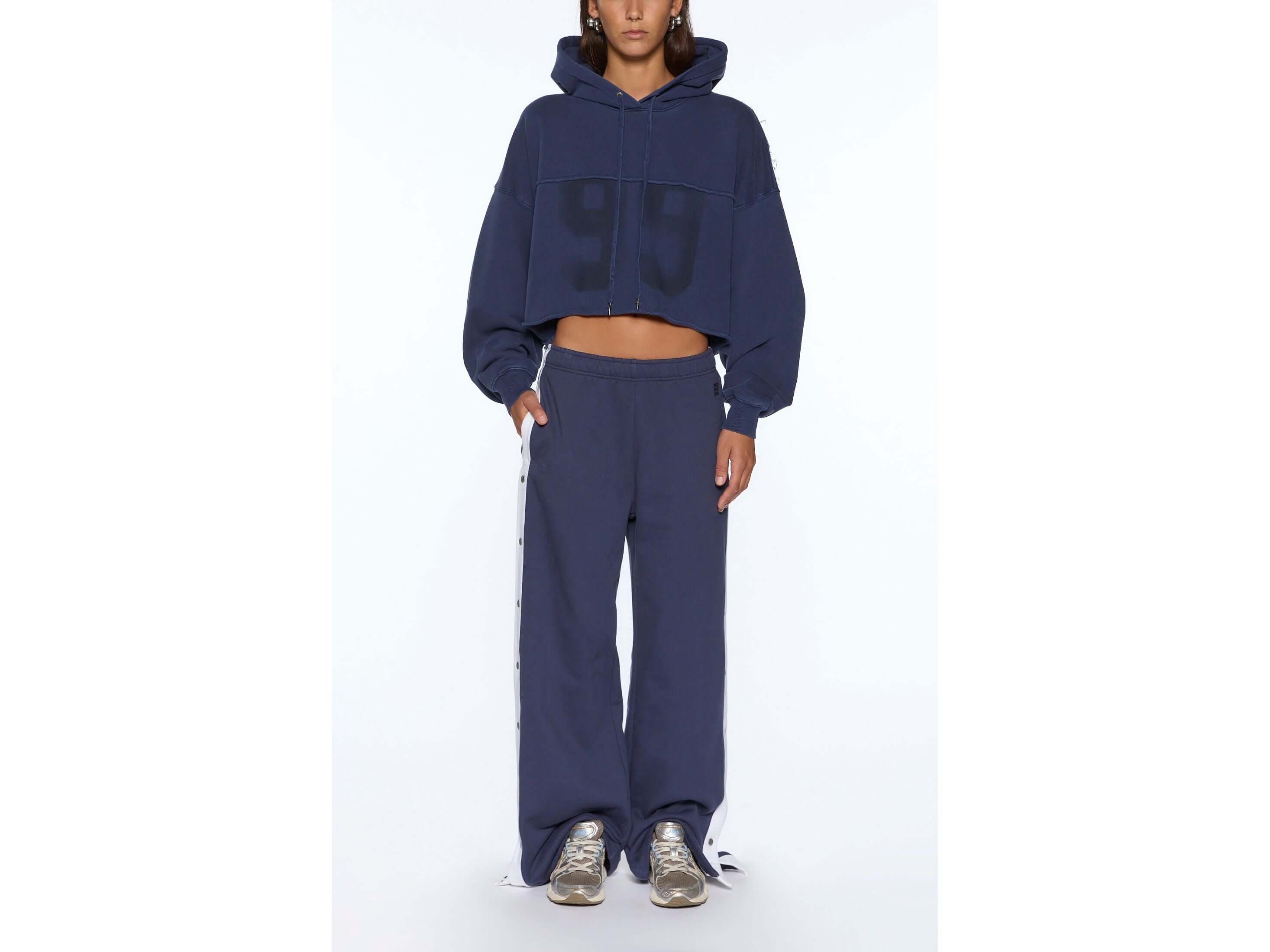 oh g hoodie cropped ink blue